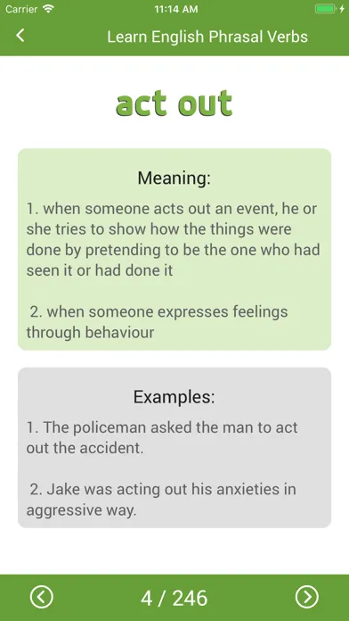 Скриншоты English Phrasal Verbs Handbook