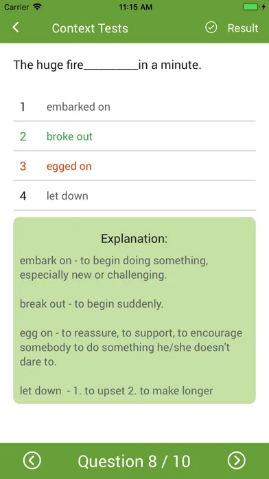 Скриншоты English Phrasal Verbs Handbook