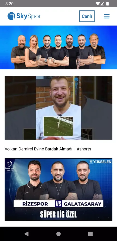 SkySpor Ekran Görüntüleri