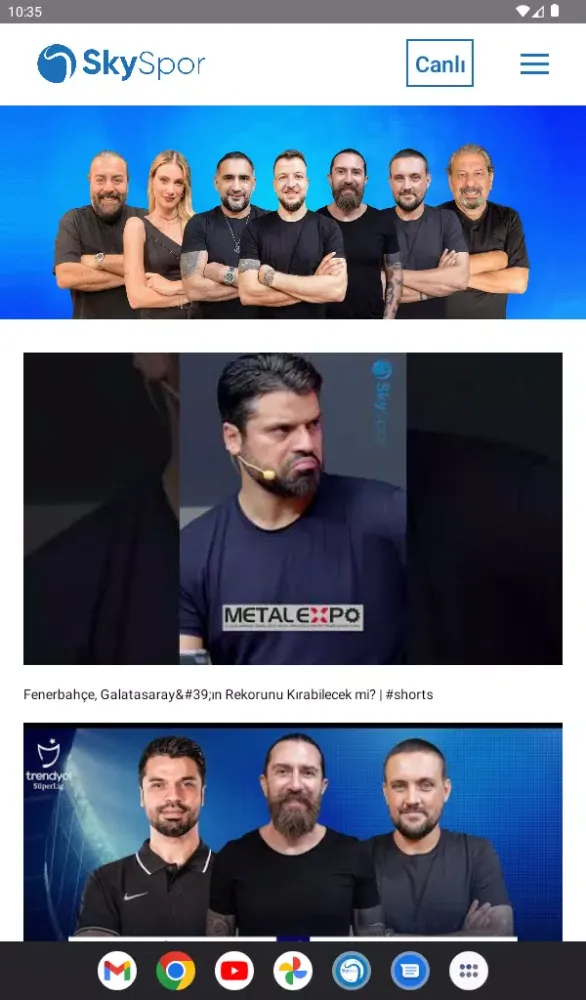 SkySpor Ekran Görüntüleri