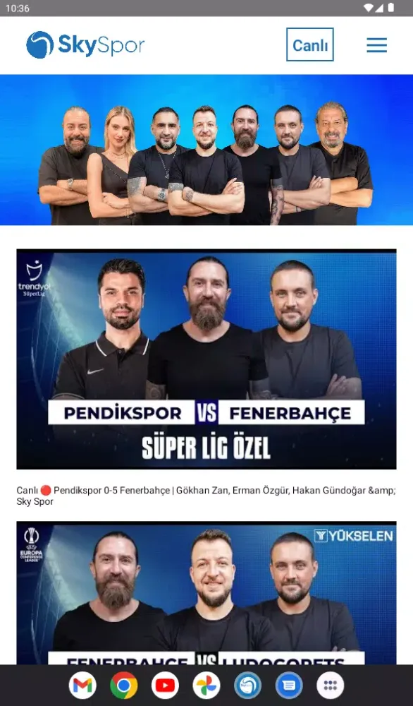 SkySpor Ekran Görüntüleri