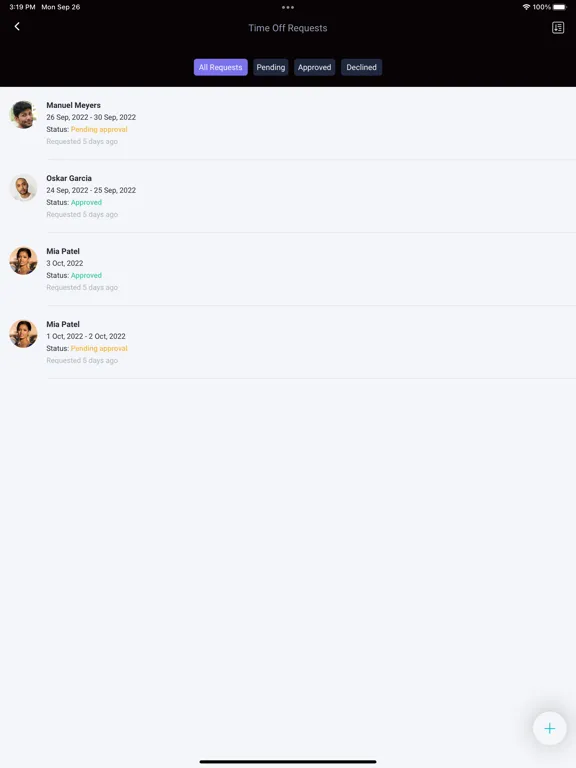 Tangkapan skrin SkyTab Workforce iPad 