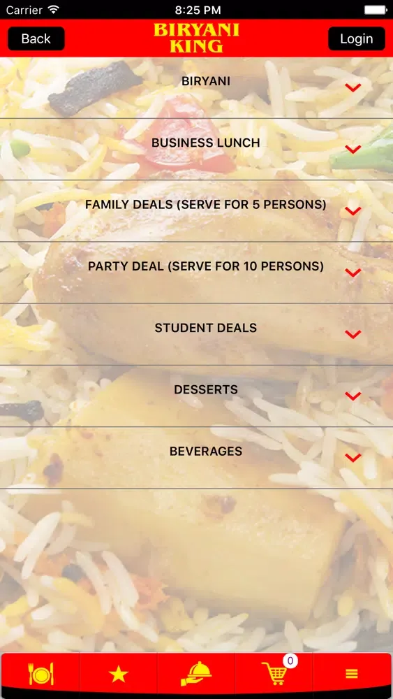 Ảnh chụp màn hình của Biryani King