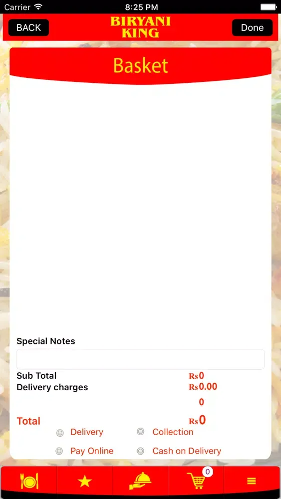 Ảnh chụp màn hình của Biryani King