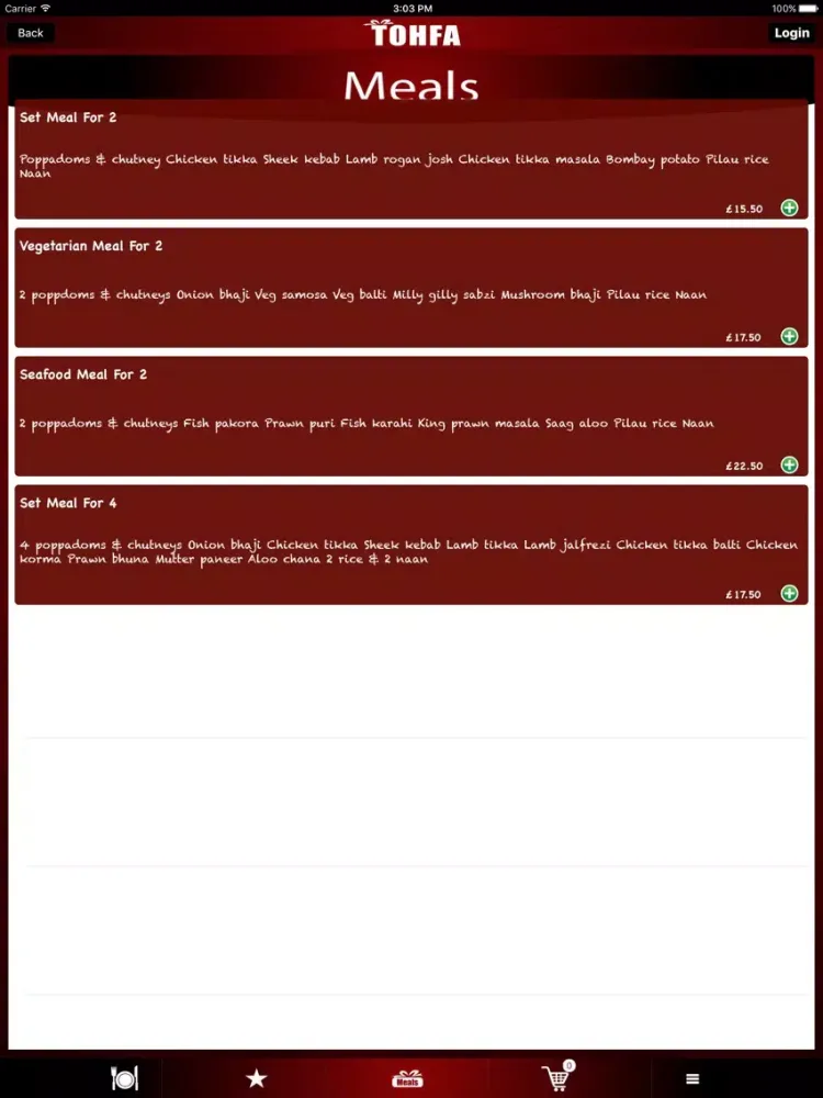 Tohfa Cuisine iPad  سکرین شاٹس