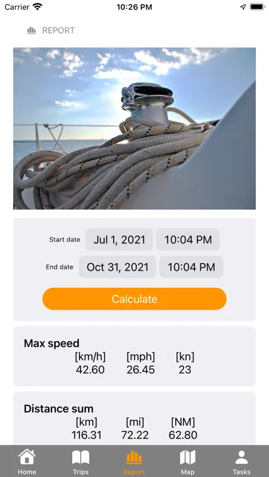 Screenshot di SkippersNotes: Boat trip log