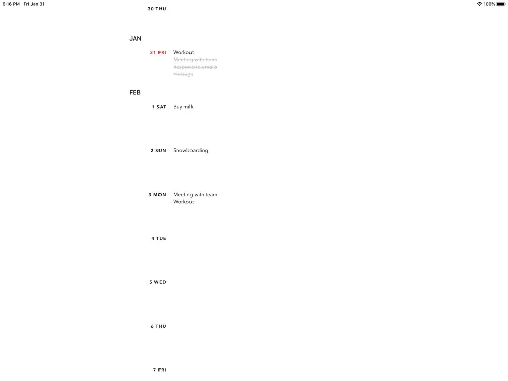 Now - A minimal calendar iPad  Ekran Görüntüleri