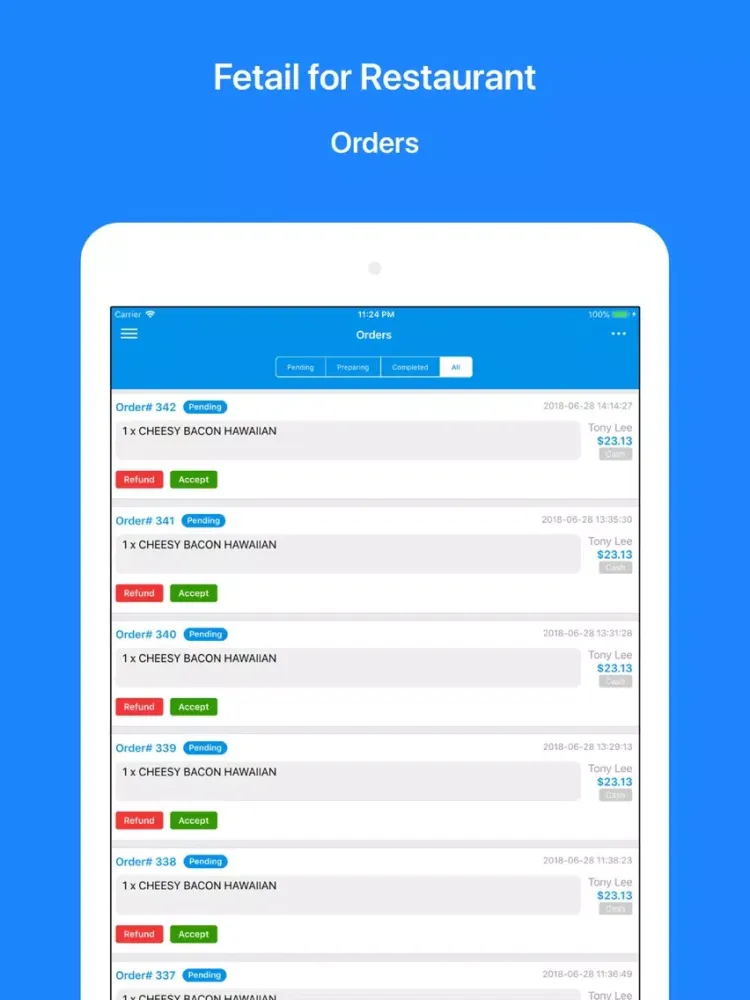 ภาพหน้าจอของ Fetail for Resturant iPad 