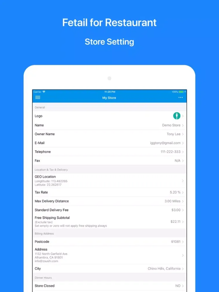 ภาพหน้าจอของ Fetail for Resturant iPad 