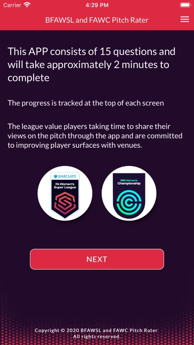 BFAWSL and FAWC Pitch Rater Screenshots