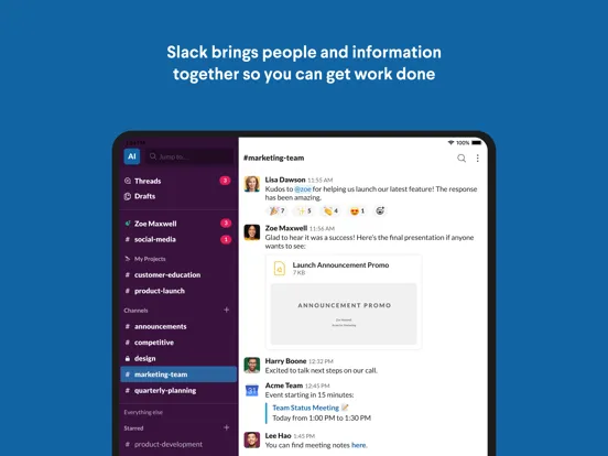 Slack for EMM iPad  Ekran Görüntüleri