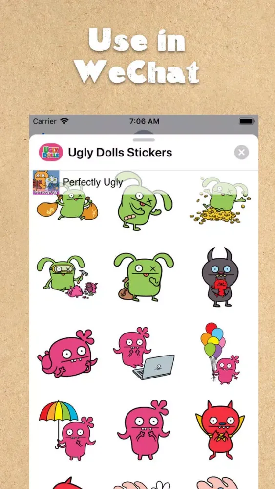 Tangkapan layar UglyDolls Stickers
