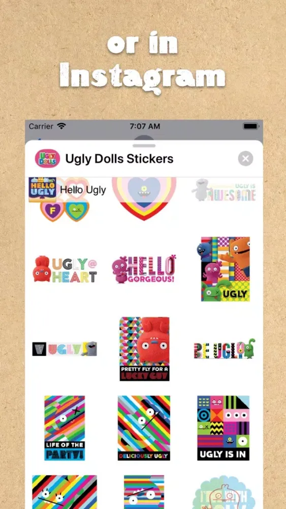 Tangkapan layar UglyDolls Stickers