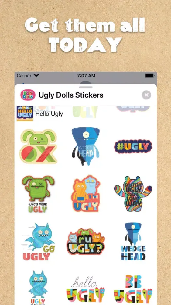 Tangkapan layar UglyDolls Stickers