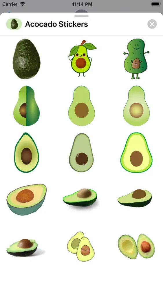 Capturas de tela do Lotsa Avocado Stickers