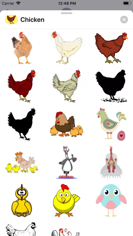 Ảnh chụp màn hình của My Chicken Stickers