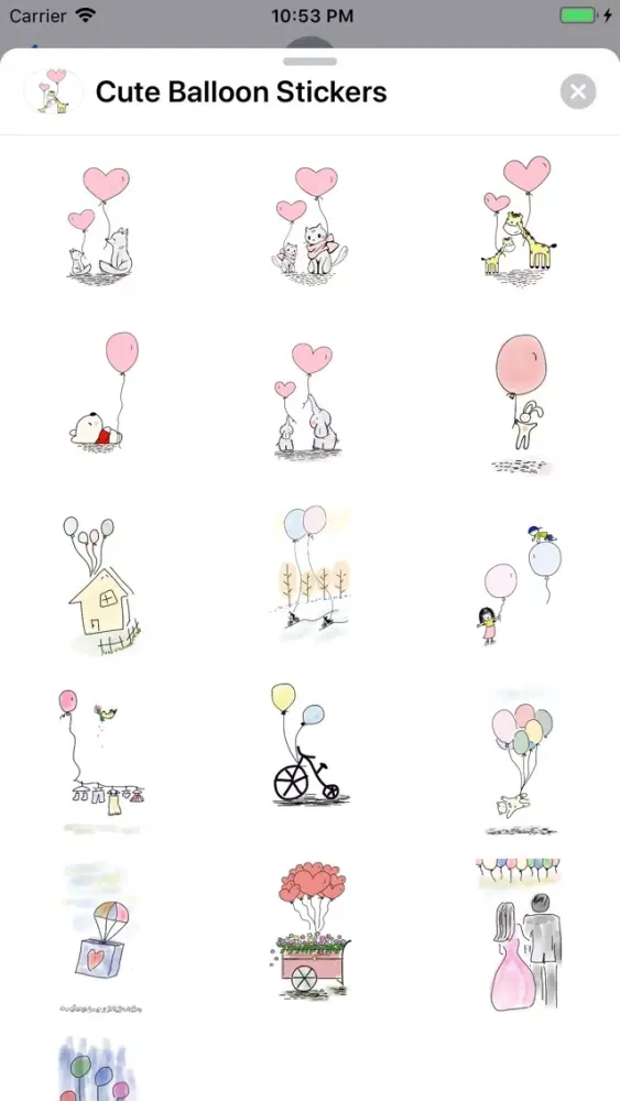 ภาพหน้าจอของ Cute Balloon Stickers