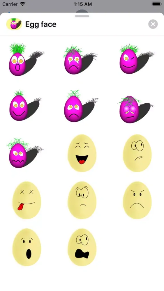 Ảnh chụp màn hình của Egg On Your Face Stickers