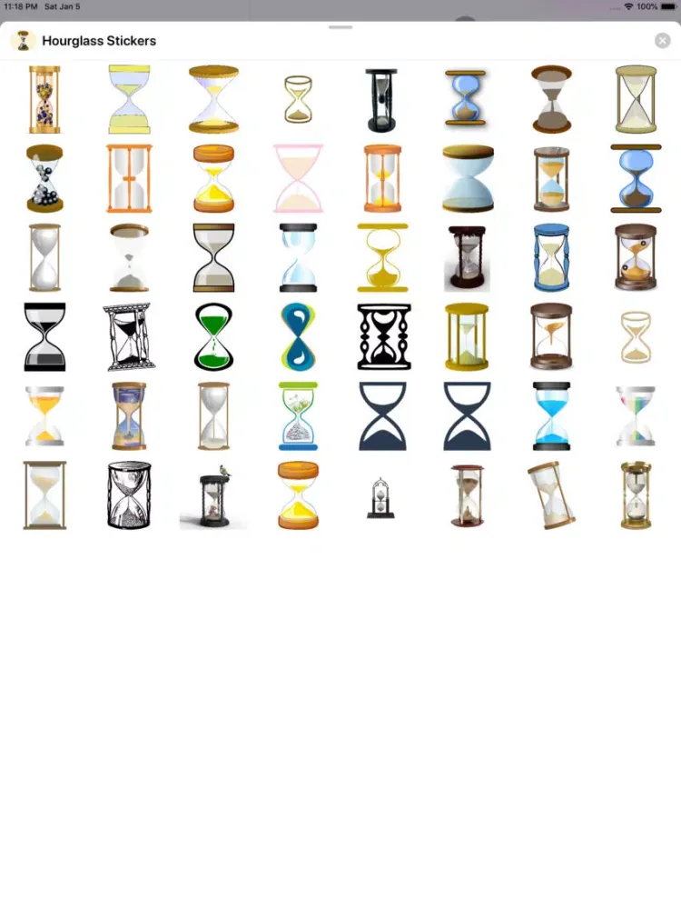 Tangkapan layar Hourglass Stickers iPad 