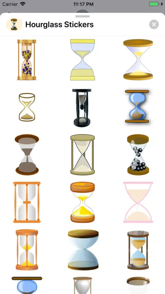Tangkapan layar Hourglass Stickers