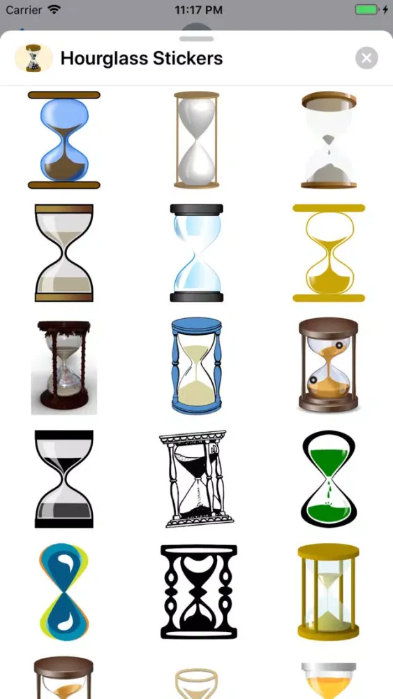 Tangkapan layar Hourglass Stickers