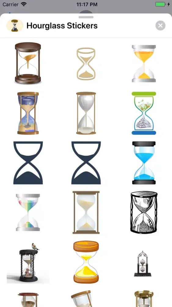 Tangkapan layar Hourglass Stickers