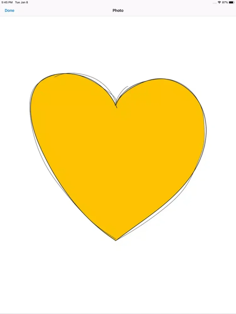 Tangkapan layar Yellow Hearts iPad 
