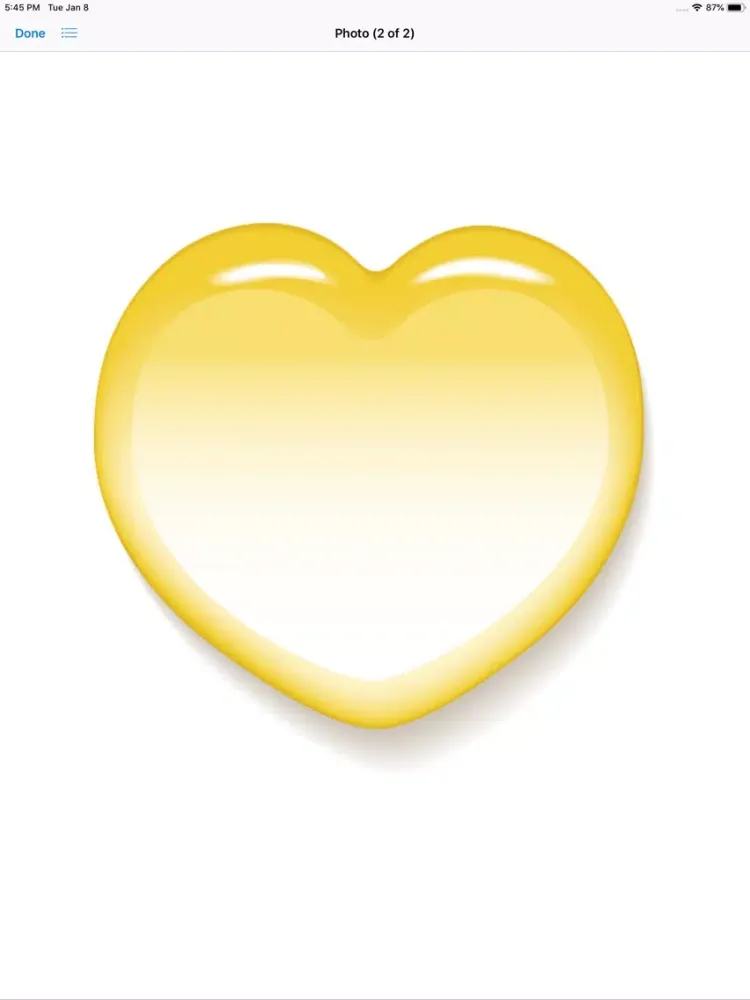 Tangkapan layar Yellow Hearts iPad 
