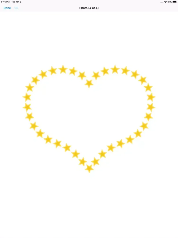 Tangkapan layar Yellow Hearts iPad 