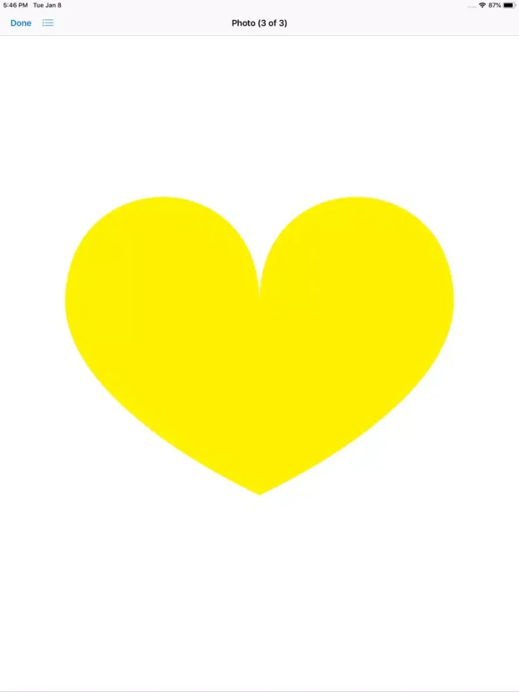 Tangkapan layar Yellow Hearts iPad 