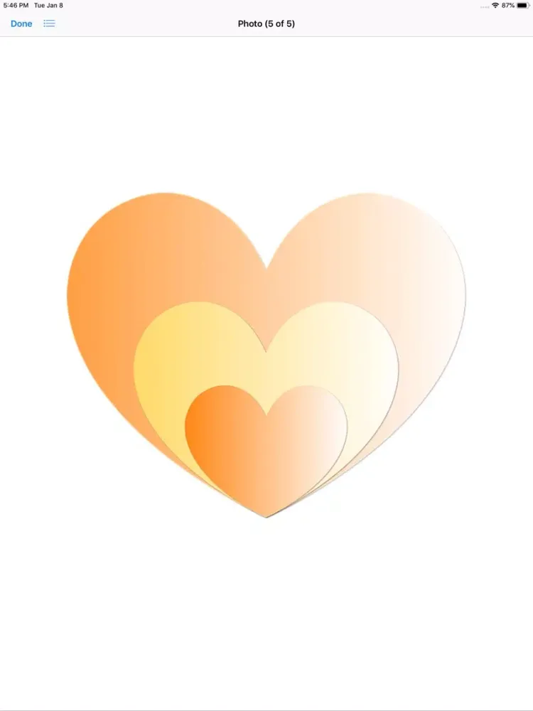Tangkapan layar Yellow Hearts iPad 