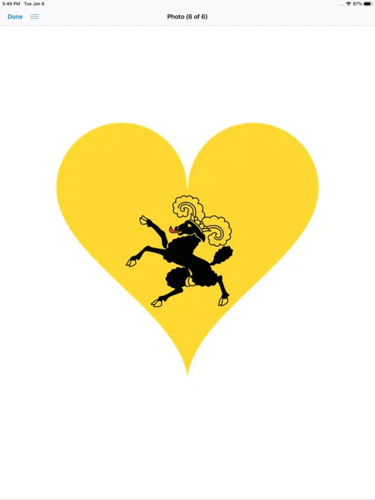 Tangkapan layar Yellow Hearts iPad 
