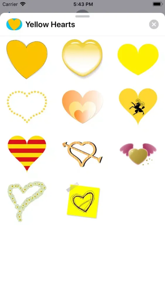 Tangkapan layar Yellow Hearts
