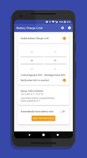 Captures d'écran de Battery Charge Limit [ROOT]