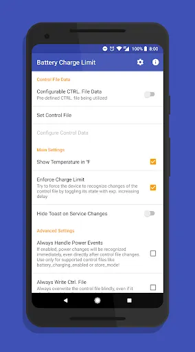 Captures d'écran de Battery Charge Limit [ROOT]