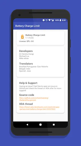 Captures d'écran de Battery Charge Limit [ROOT]