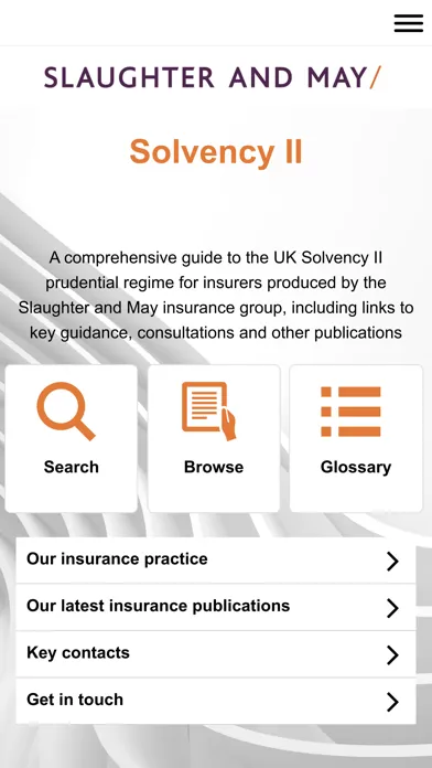 Capturas de tela do Slaughter and May: Solvency II