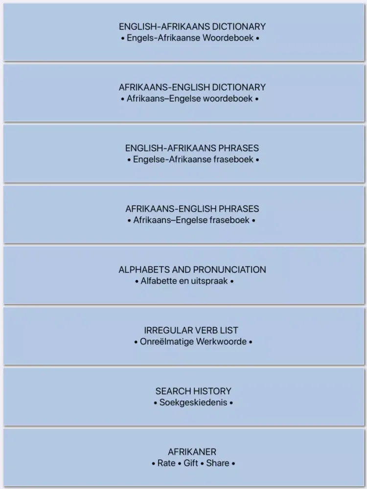 Capturas de pantalla de Great English-Afrikaans Dict. iPad 