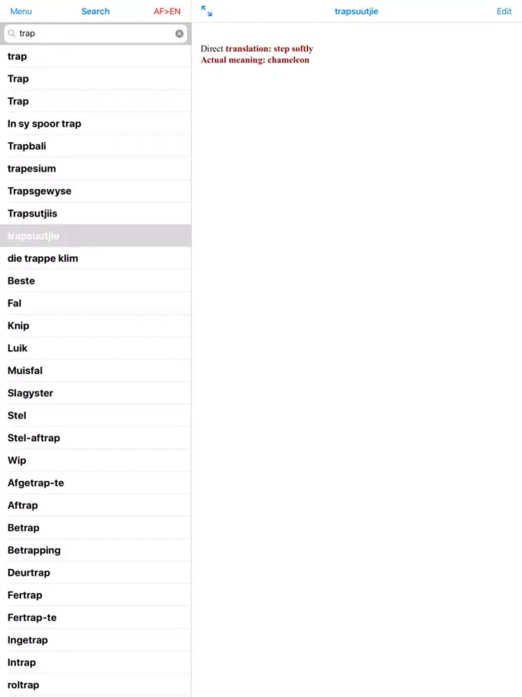 Capturas de pantalla de Great English-Afrikaans Dict. iPad 