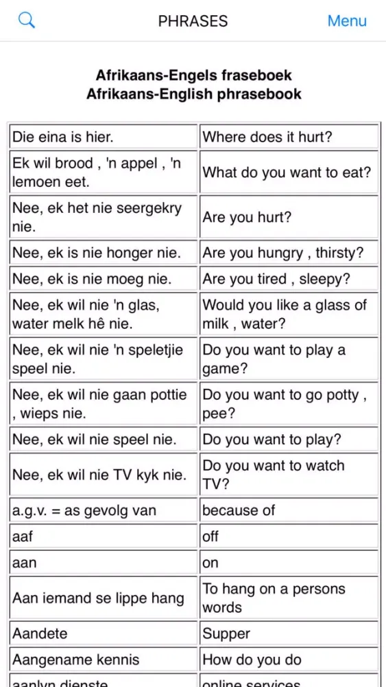 Capturas de pantalla de Great English-Afrikaans Dict.