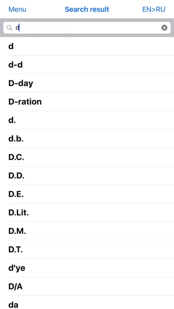 ภาพหน้าจอของ English-Russian dictionary +