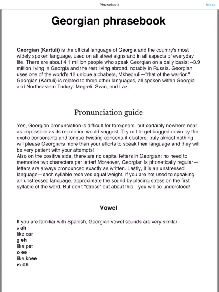 ภาพหน้าจอของ Georgian - English dictionary iPad 