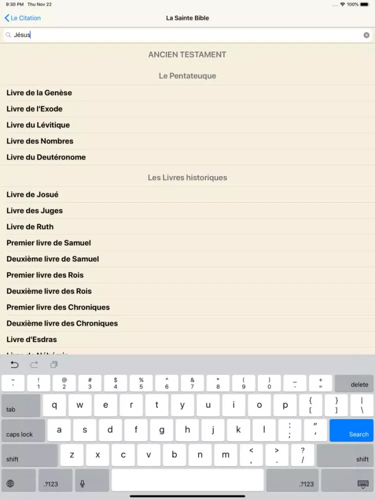Zrzuty ekranu La Sainte Bible (avancée) iPad 