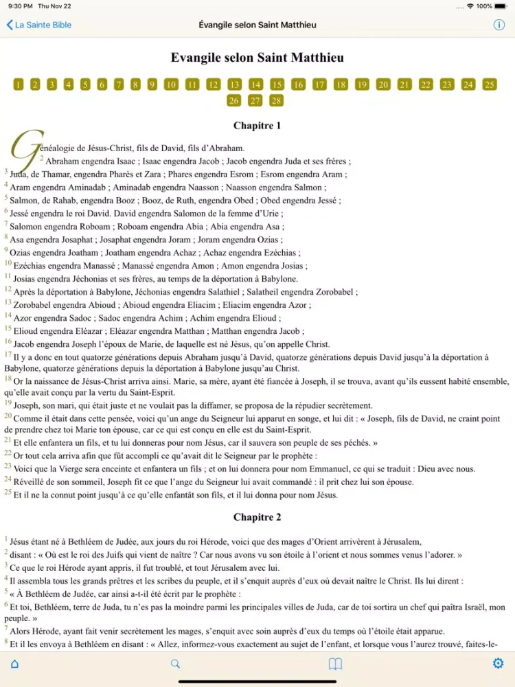 Zrzuty ekranu La Sainte Bible (avancée) iPad 