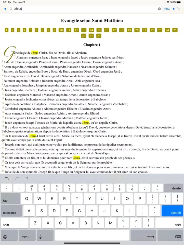 Zrzuty ekranu La Sainte Bible (avancée) iPad 