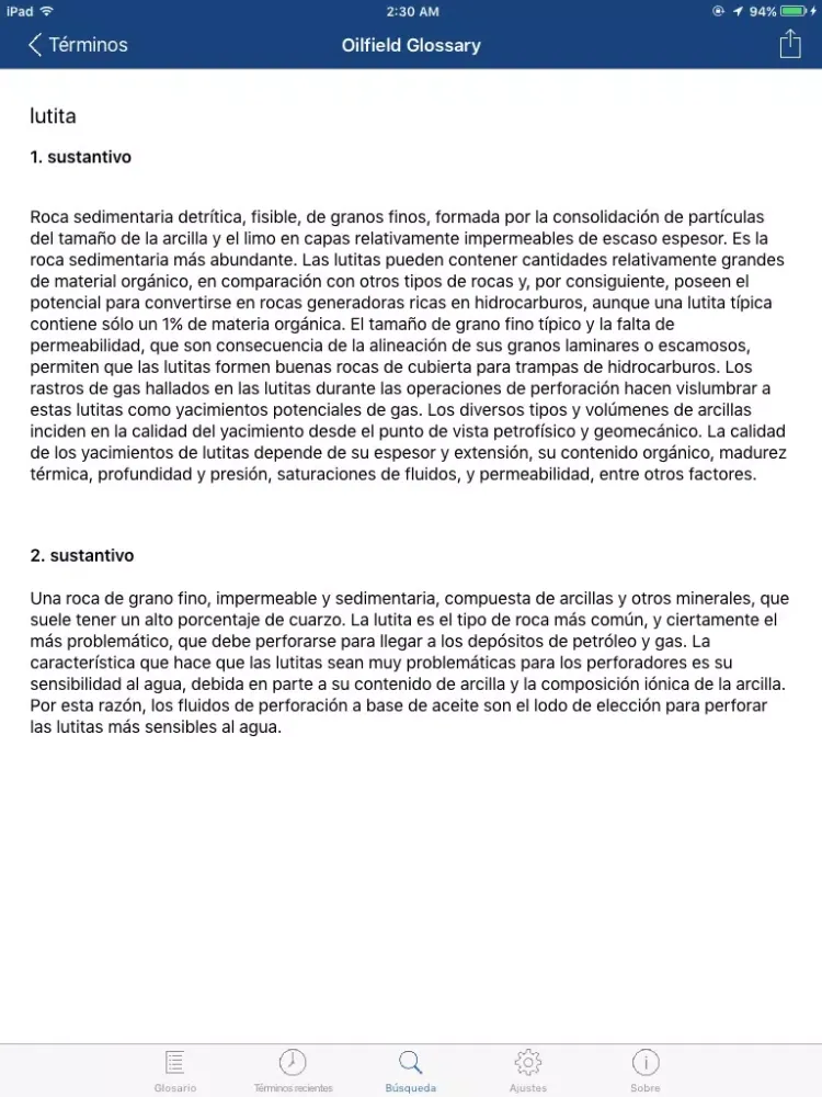 Schlumberger Oilfield Glossary iPad  स्क्रीनशॉट