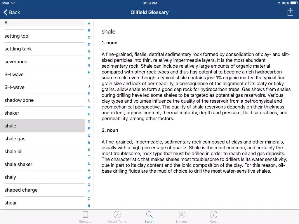 Schlumberger Oilfield Glossary iPad  स्क्रीनशॉट