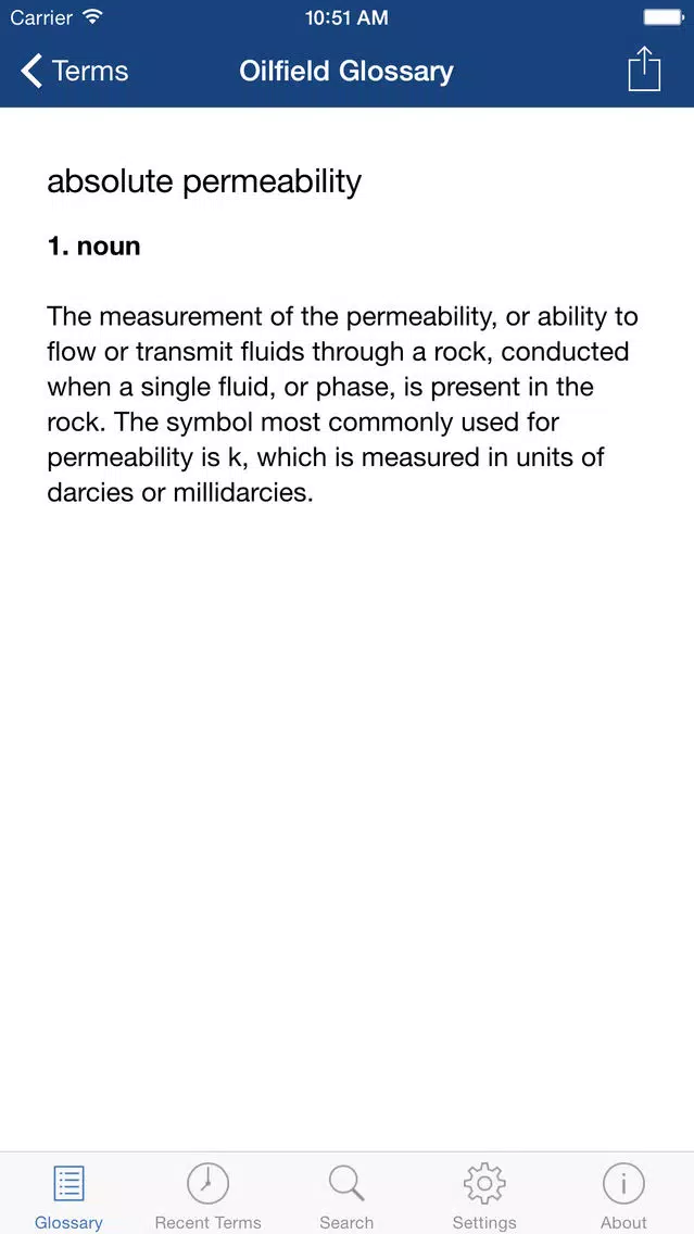 Schlumberger Oilfield Glossary Screenshots