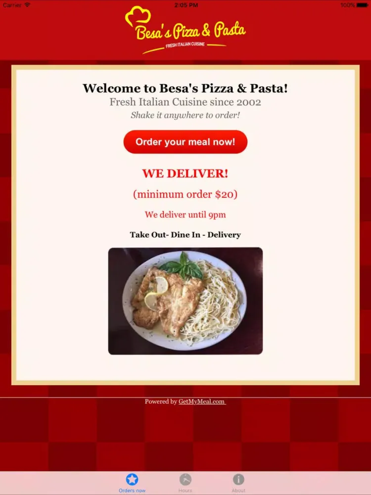 صور Besa's Pizza & Pasta iPad 