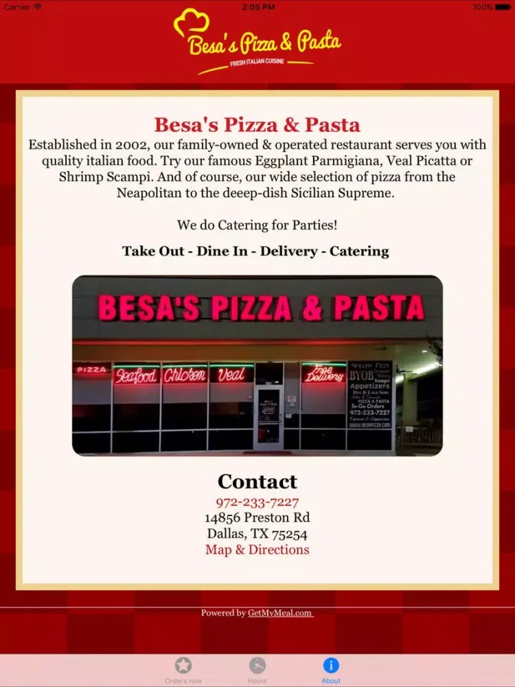 صور Besa's Pizza & Pasta iPad 